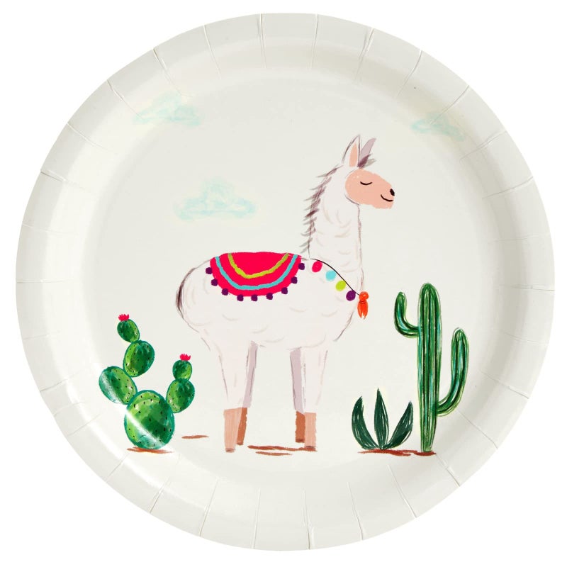 BLUE PANDA Llama & Cactus Paper Party Supply Set - Easy Cleanup Dishware - Vibrant Cactus Llama Decorations - Fiesta Baby Shower Plates & Alpaca Birthday Party Place Settings - 144pc, Serves 24 - Image 4